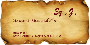 Szopri Gusztáv névjegykártya